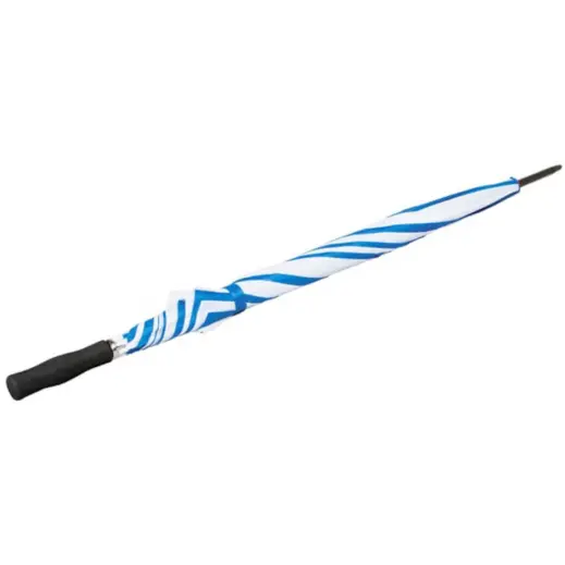 Large Golf Umbrella - EVA Handle Blue-White Closed